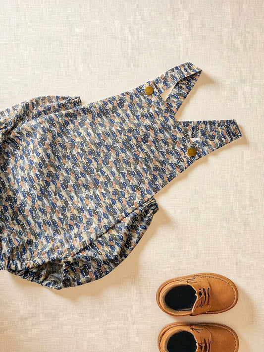 Liberty London Baby Bubble: Unisex Cotton Suspenders, Baby Boy Romper