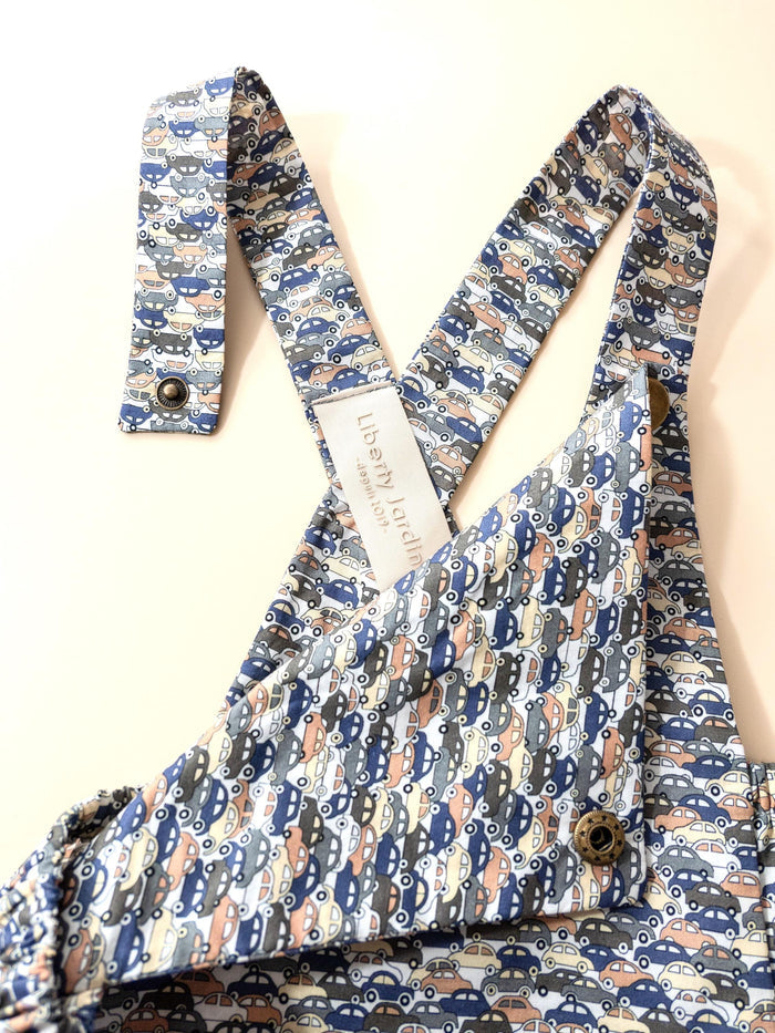 Liberty London Baby Bubble: Unisex Cotton Suspenders, Baby Boy Romper
