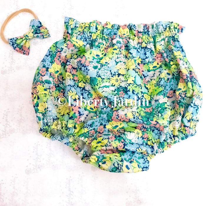 Liberty London Bloomer, Handmade Nappy Cover, Botanical Flower Shorts, Sustainable Cotton Children Clothing, Personalised Outfits