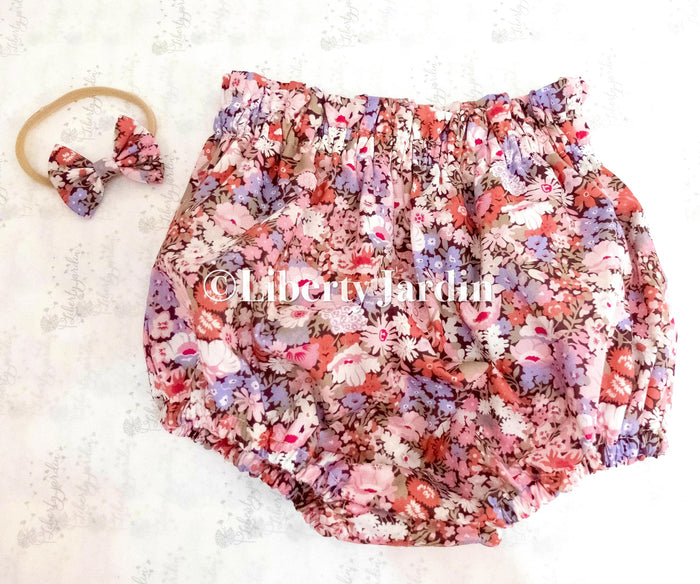 Liberty London Bloomer, Handmade Nappy Cover, Botanical Flower Shorts, Sustainable Cotton Children Clothing, Personalised Outfits