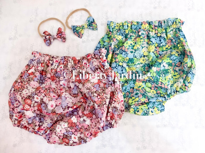 Liberty London Bloomer, Handmade Nappy Cover, Botanical Flower Shorts, Sustainable Cotton Children Clothing, Personalised Outfits