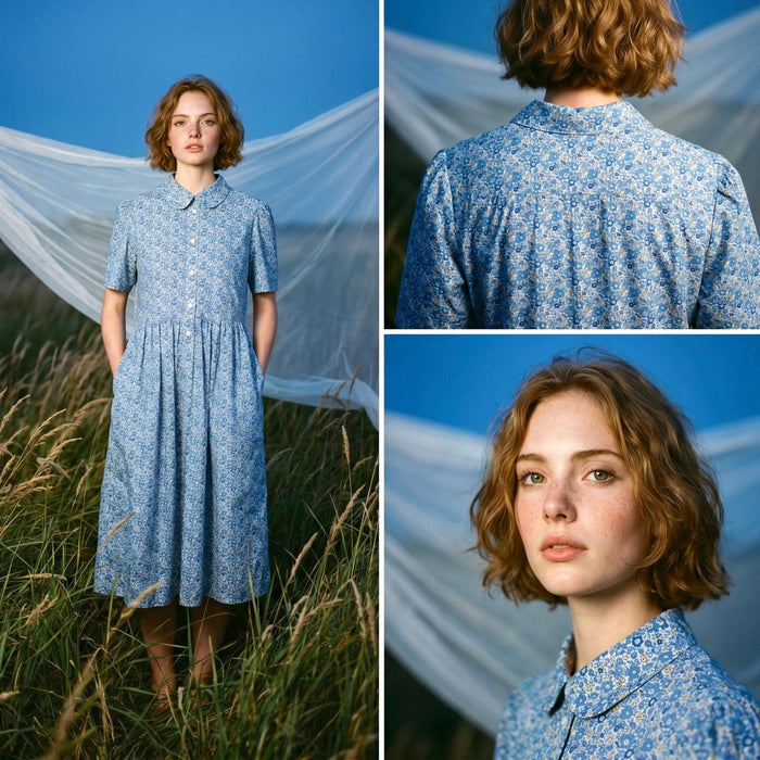 Liberty London Botanical Shirtdress, Peter Pan Collar Cotton Womenswear