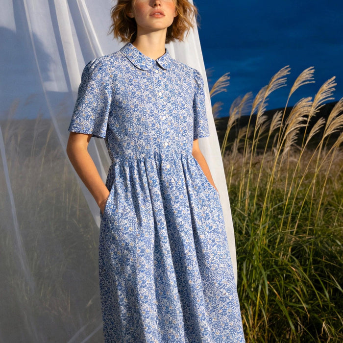 Liberty London Botanical Shirtdress, Peter Pan Collar Cotton Womenswear