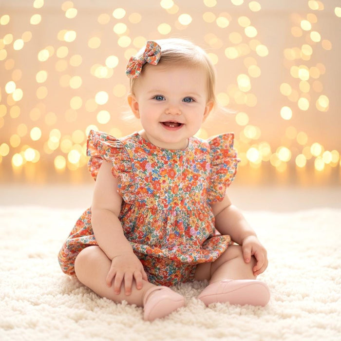 Liberty London Bubble Romper, Ditsy Floral Cotton Tana Lawn Baby Clothing