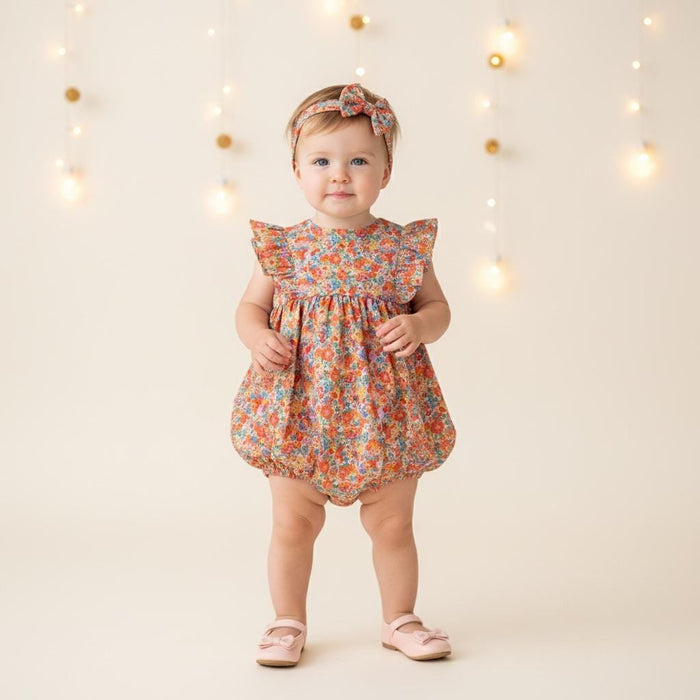Liberty London Bubble Romper, Ditsy Floral Cotton Tana Lawn Baby Clothing