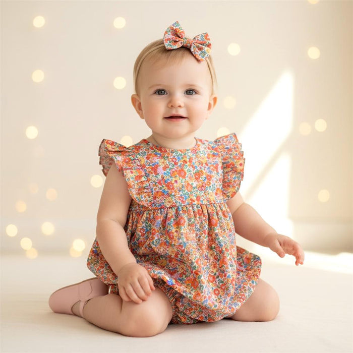 Liberty London Bubble Romper, Ditsy Floral Cotton Tana Lawn Baby Clothing