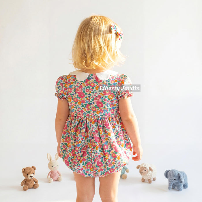Liberty London Bubble Romper, Handmade Children Clothing, Sustainable Personalised Playsuit, Customised Outfits, Botanical Onesie