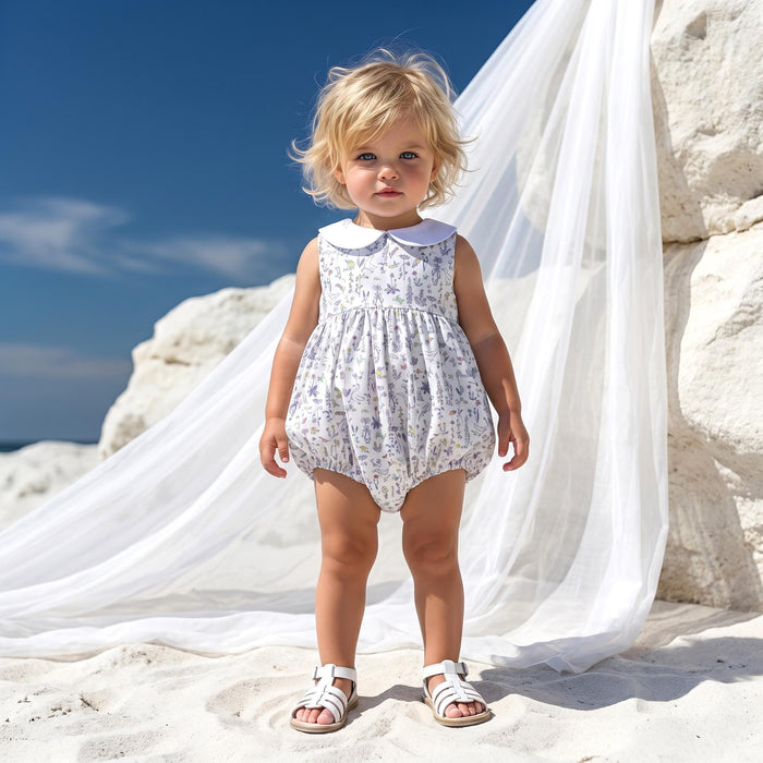 Liberty London Bubble Sleeveless Romper, Handmade Sustainable Cotton Clothing, Personalised Outfits, Customised Tailoring Children-wear