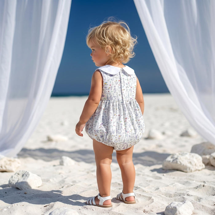 Liberty London Bubble Sleeveless Romper, Handmade Sustainable Cotton Clothing, Personalised Outfits, Customised Tailoring Children-wear