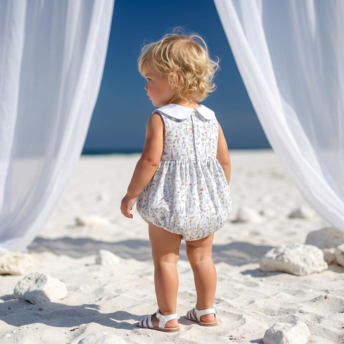 Liberty London Bubble Sleeveless Romper, Handmade Sustainable Cotton Clothing, Personalised Outfits, Customised Tailoring Children-wear