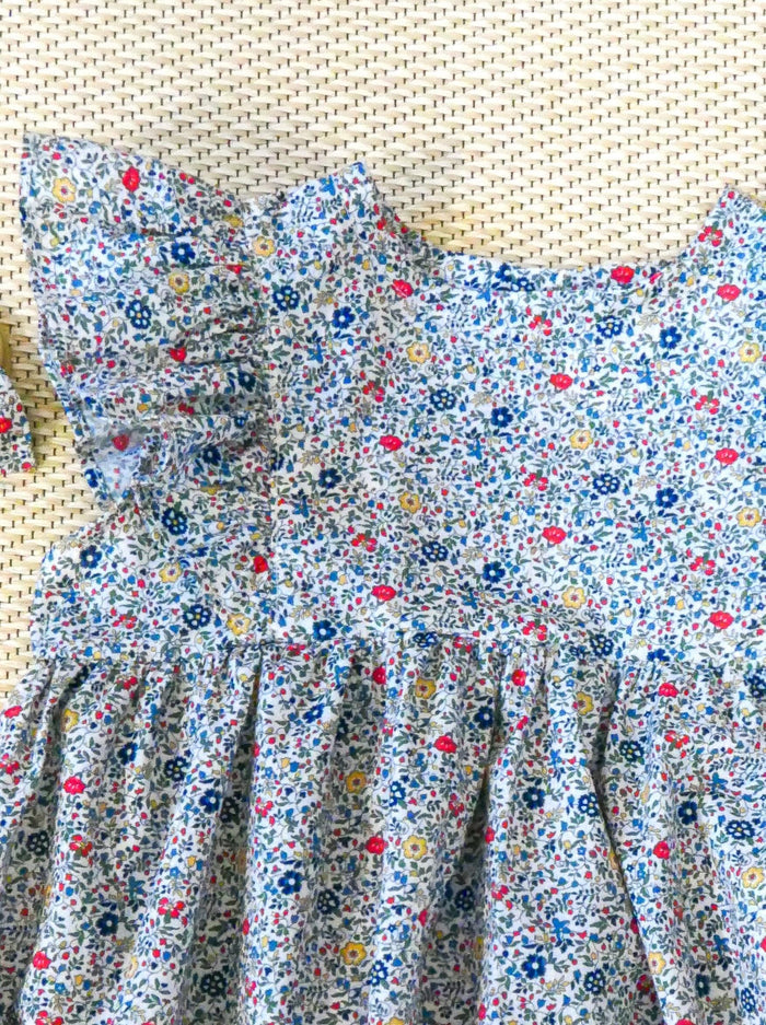 Liberty London Bubble Sleeveless Romper, Personalised Playsuit, Children Clothing, Sustainable Ethical-wear, Cotton Lightweight Sunsuit