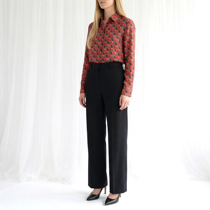 Liberty London Button-up Long-sleeved Dress Shirt, Handmade Botanical Clothing, Sustainable Cotton Womenswear, Tailoring Blouse