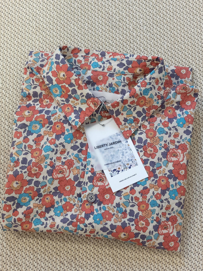 Liberty London Button-Up Long-Sleeved Men Dress Shirt, Handmade Sustainable Eco-friendly Tailoring Chemise, Slow-Fashioned Menswear