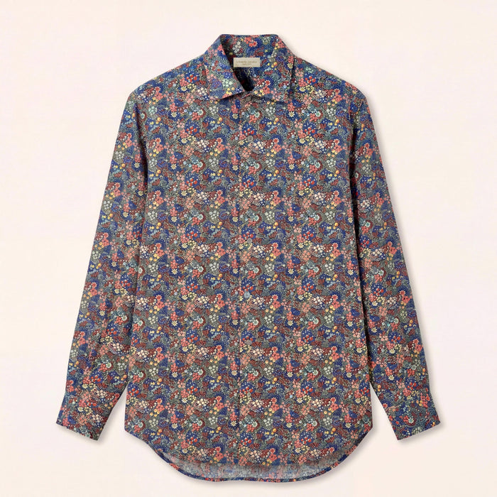 Liberty London Button-Up Long Sleeves Business Dress Shirt, Personalised Botanical Handmade Clothing, Sustainable Womenswear