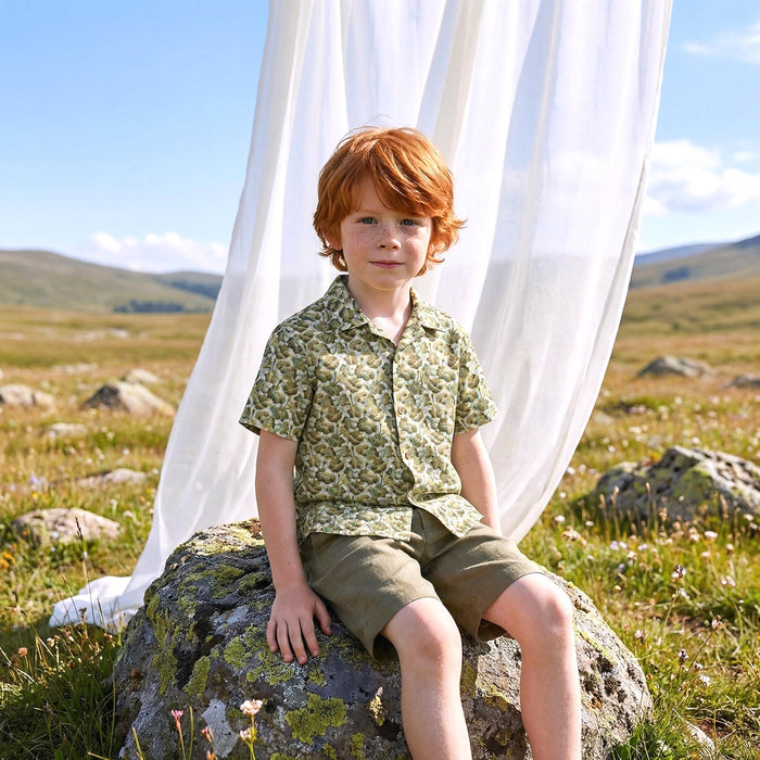 Liberty London Button-up Short-sleeved Shirt, Handmade Cotton Clothing, Tailoring Personalised Chemise, Minimalist Casual Outfits