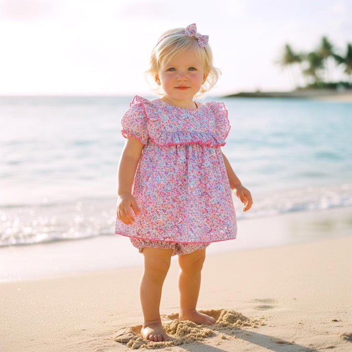 Liberty London Children Outfits, Handmade Cotton Clothes, Lightweight Fabric Blouse Bloomer, Sustainable Slow-Fashion Clothing