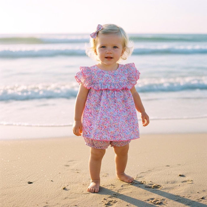 Liberty London Children Outfits, Handmade Cotton Clothes, Lightweight Fabric Blouse Bloomer, Sustainable Slow-Fashion Clothing