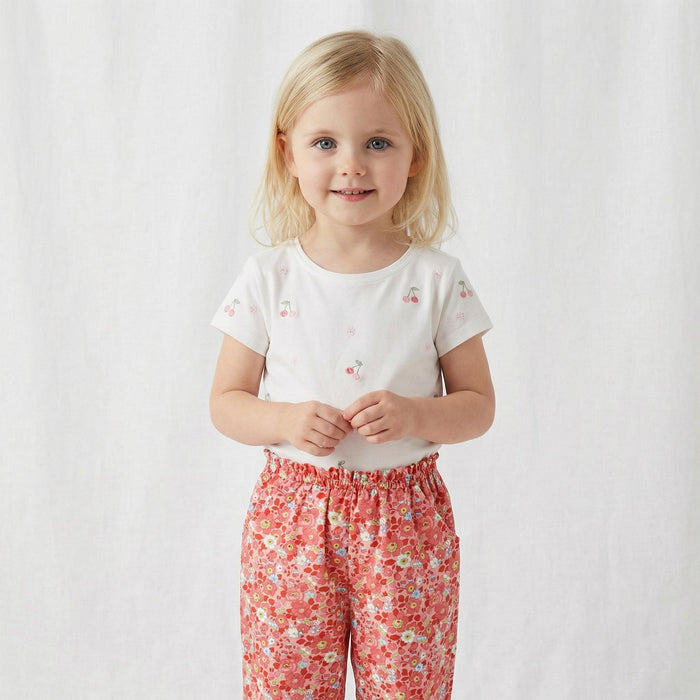 Liberty London Children Tapper Pants, Handmade Ethical-wear, Floral-Print Cotton Trousers, Sustainable Tailoring Personalised Clothing