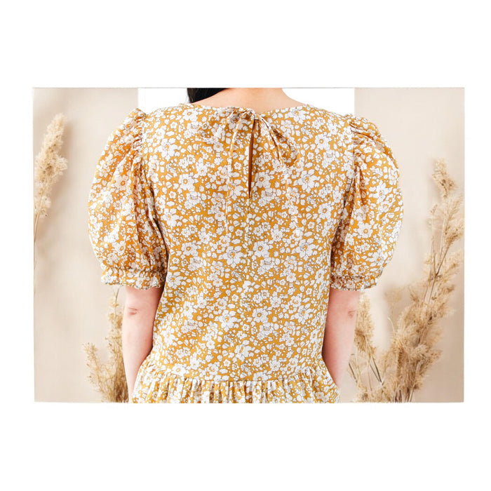Liberty woman midi dress puffy sleeves