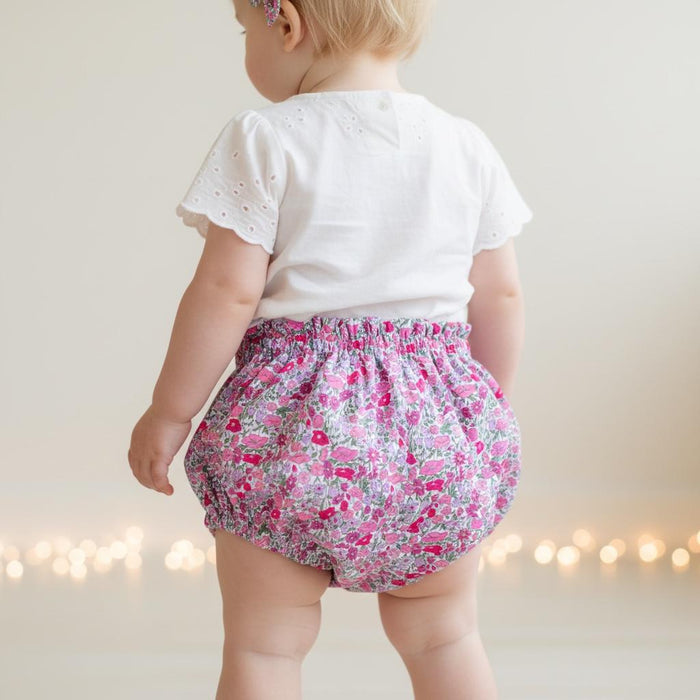 Liberty London Floral Baby Bloomer, Tana Lawn Cotton Ruffle Nappy Cover