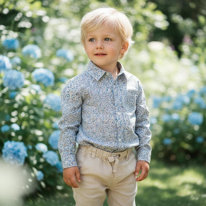 Liberty London Floral Boy Shirt, Handmade English Cotton Tana Lawn