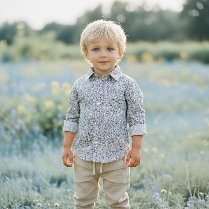Liberty London Floral Boy Shirt, Handmade English Cotton Tana Lawn
