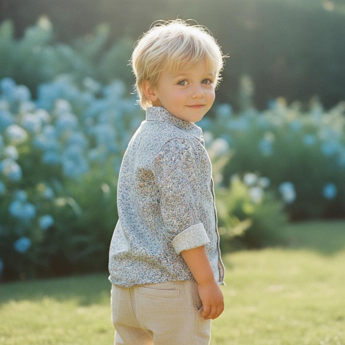 Liberty London Floral Boy Shirt, Handmade English Cotton Tana Lawn