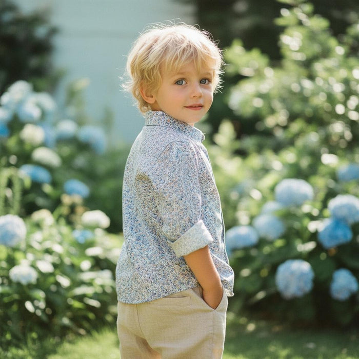 Liberty London Floral Boy Shirt, Handmade English Cotton Tana Lawn