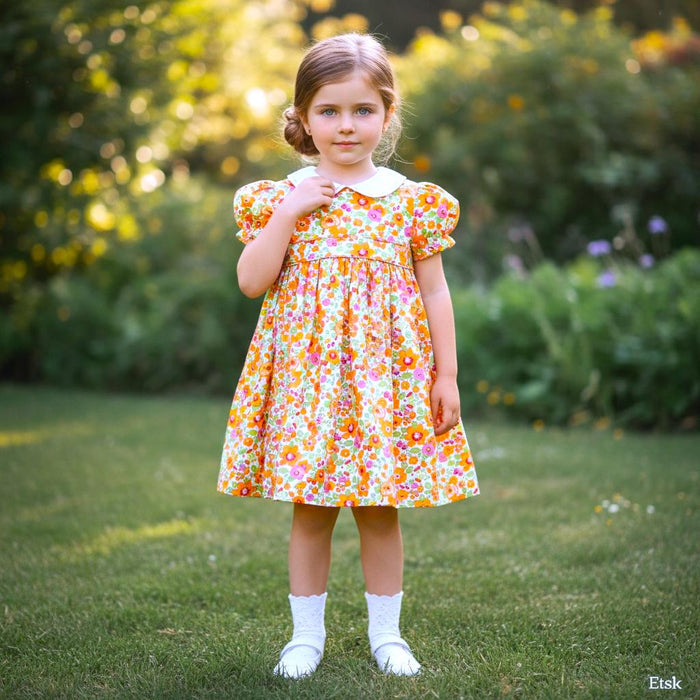 Liberty London Floral Dress, Peter Pan Collar, Puffy Sleeves, Special Occasion Outfit