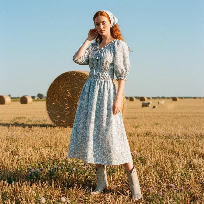 Liberty London Floral Dress, Tana Lawn Cotton Milkmaid Midi Dress
