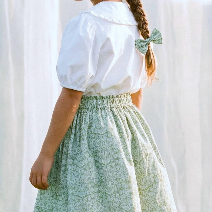 Liberty London Floral-Print Knee-length Skirt, Handmade Ditsy Botanical Children-wear, Personalised Cotton Clothing, Lightweight Outfits