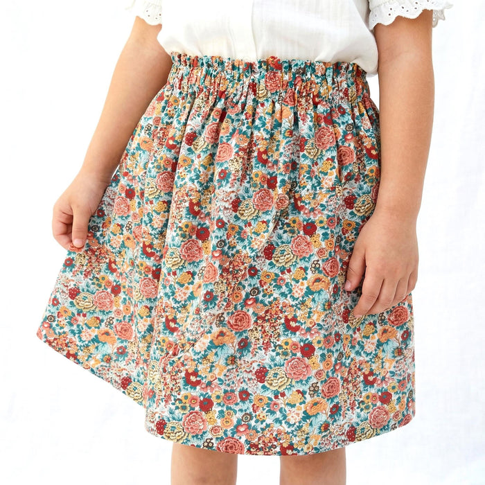 Liberty London Floral-Print Knee-length Skirt, Handmade Ditsy Botanical Children-wear, Personalised Cotton Clothing, Lightweight Outfits