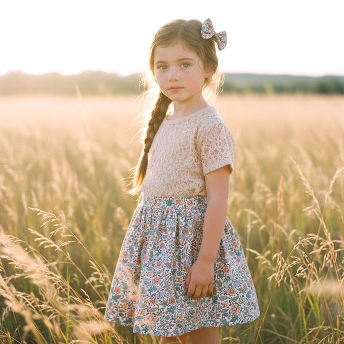 Liberty London Floral-Print Knee-length Skirt, Handmade Ditsy Botanical Children-wear, Personalised Cotton Clothing, Lightweight Outfits