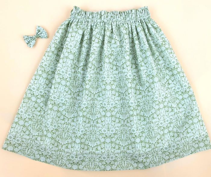 Liberty London Floral-Print Knee-length Skirt, Handmade Ditsy Botanical Children-wear, Personalised Cotton Clothing, Lightweight Outfits