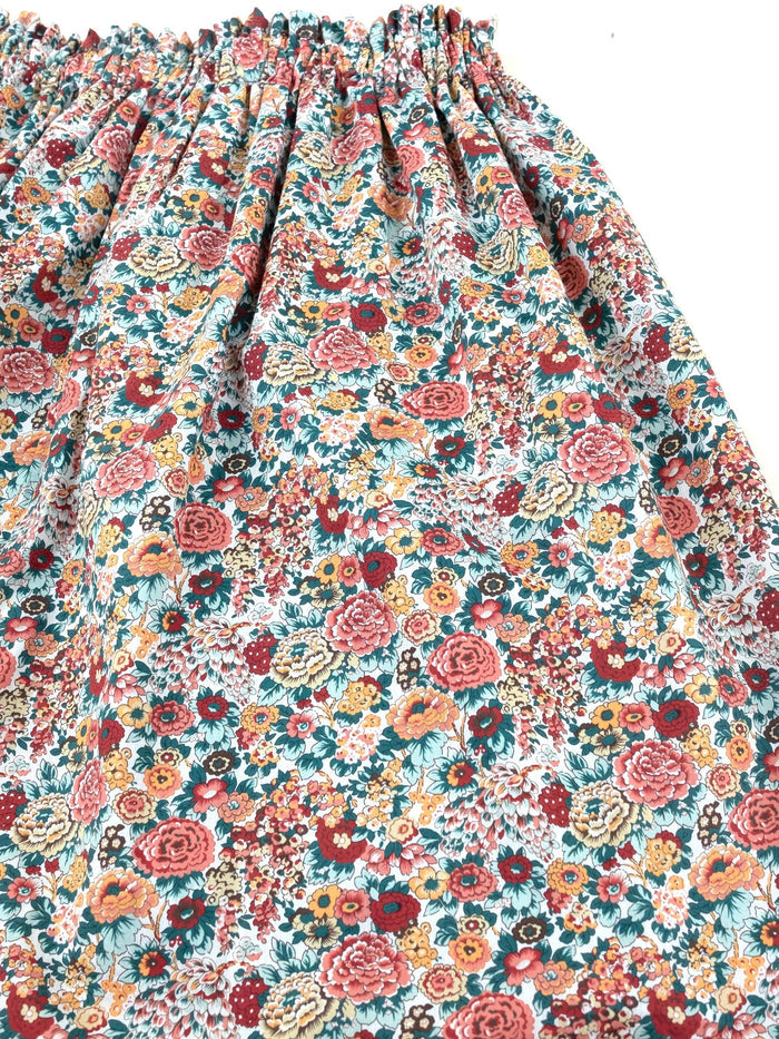 Liberty London Floral-Print Knee-length Skirt, Handmade Ditsy Botanical Children-wear, Personalised Cotton Clothing, Lightweight Outfits