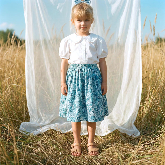Liberty London Floral-print Skirt, Sustainable Handmade Children Clothing, Eco-friendly Cotton Outfit, Tailoring Minimalist Ethical-wear