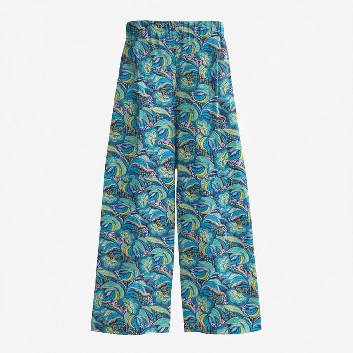 Liberty London Floral-Print Wide-legged Palazzo Pants, Handmade Botanical Loungewear Trousers, Sustainable Tailoring Cotton Womenswear