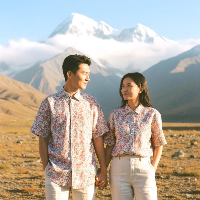 Liberty London Floral Shirt, Matching Couple Shirts, English Cotton Tana Lawn