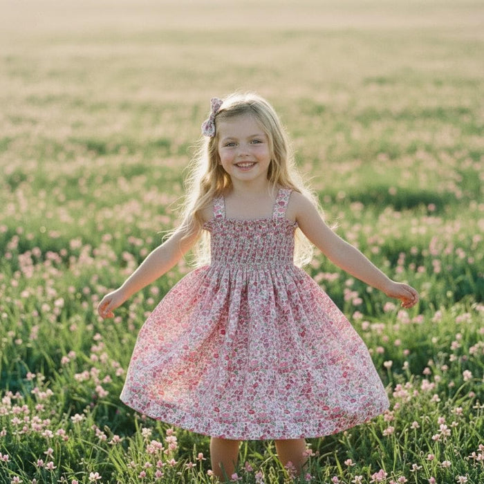 Liberty London Floral Smock Dress, Tana Lawn Cotton, Girl's Sun Dress