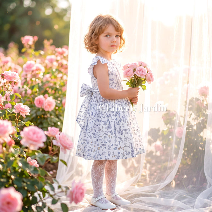 Liberty London Flower Girl Dress, Heirloom Handmade Tailoring Clothing, Personalised Customised Outfits, Sleeveless Open Back Cotton Dress