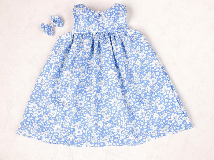 Liberty London Girl's Dress: Floral Print Cotton Sleeveless Dress