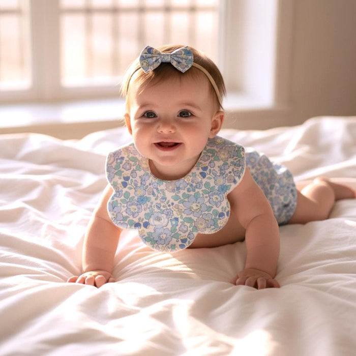Liberty London Handmade Cotton Nappy Cover Bloomer, Drooled Scalloped Bib, Personalised Floral Children Clothing
