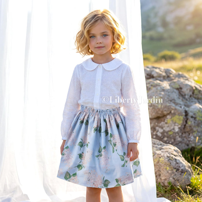 Liberty London Handmade Floral Print Skirt, Botanical Sustainable Children Clothing, Personalised Customised Outfit, Cotton Tana Lawn Skirt
