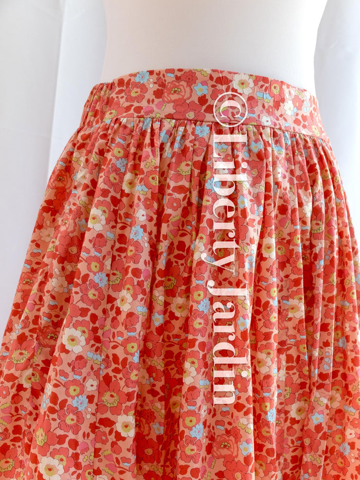 Liberty London Handmade Skirt, Luxury A-line Panel Skirt, Personalised Sustainable Clothing, Botanical Customised Womenswear, Floral Robe