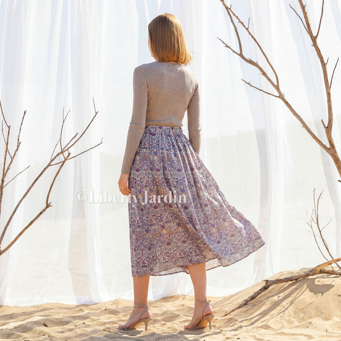 Liberty London Handmade Skirt, Luxury A-line Panel Skirt, Personalised Sustainable Clothing, Botanical Customised Womenswear, Floral Robe