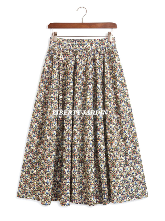 Liberty London Handmade Skirt, Luxury A-line Panel Skirt, Personalised Sustainable Clothing, Botanical Customised Womenswear