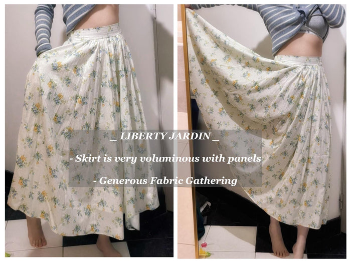 Liberty London Handmade Skirt, Luxury A-line Panel Skirt, Personalised Sustainable Clothing, Botanical Customised Womenswear