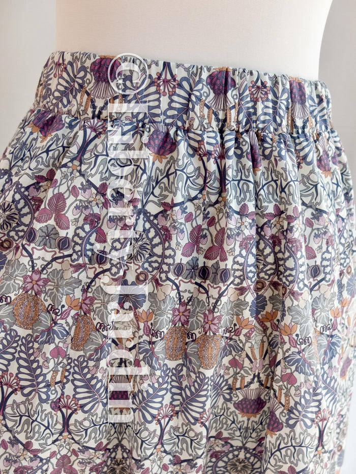 Liberty London Handmade Skirt, Luxury A-line Panel Skirt, Personalised Sustainable Clothing, Botanical Customised Womenswear, Floral Robe