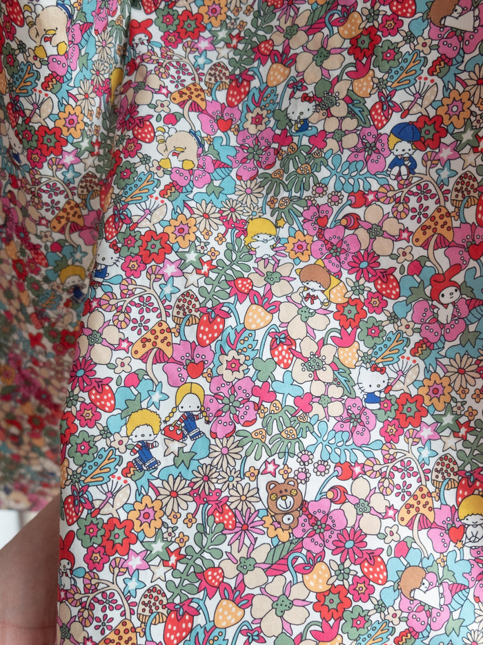 Liberty London Kimono Pop-Up Shirt, Long-sleeved Collared Top, Personalised Sustainable Clothing, Botanical Cotton Womenswear