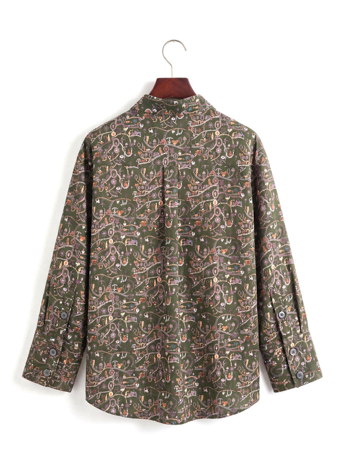 Liberty London Kimono Shirt, Bracelet Sleeves Button-up Chemise, Handmade Personalised Blouse, Botanical Sustainable Clothing